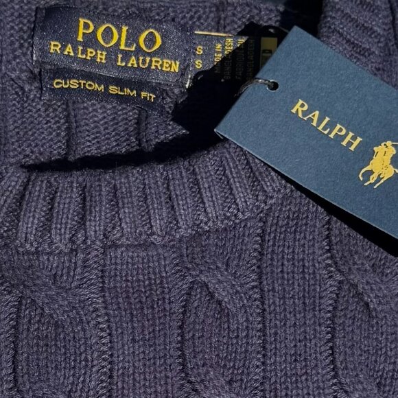 Polo by Ralph Lauren Men's Classic Blue Crewneck Sweater - Picture 11 of 16